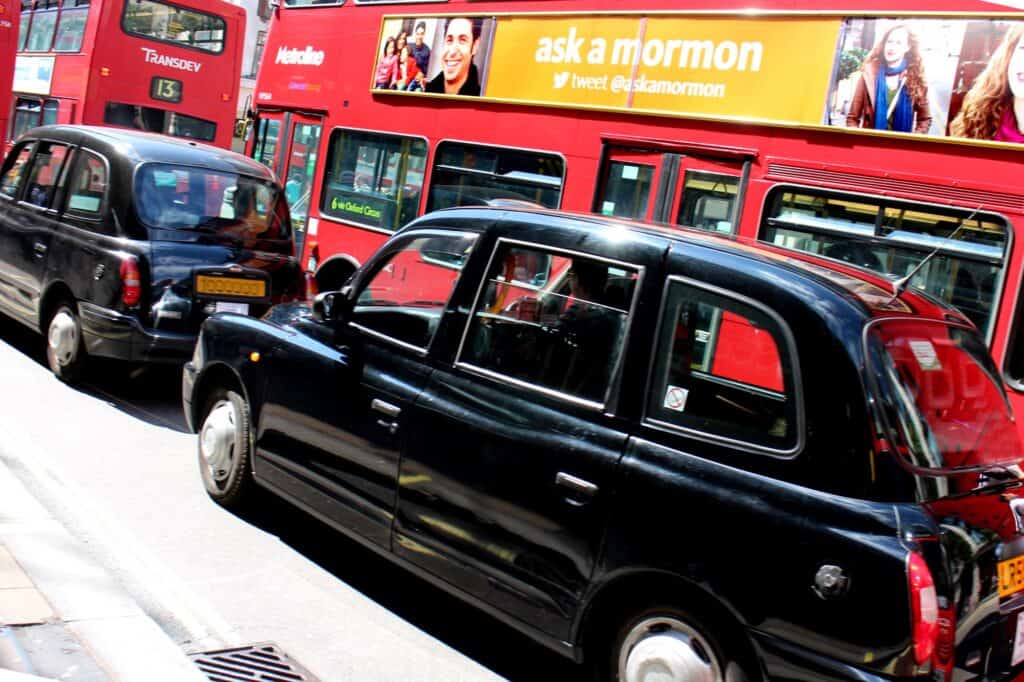 London buses and black taxis