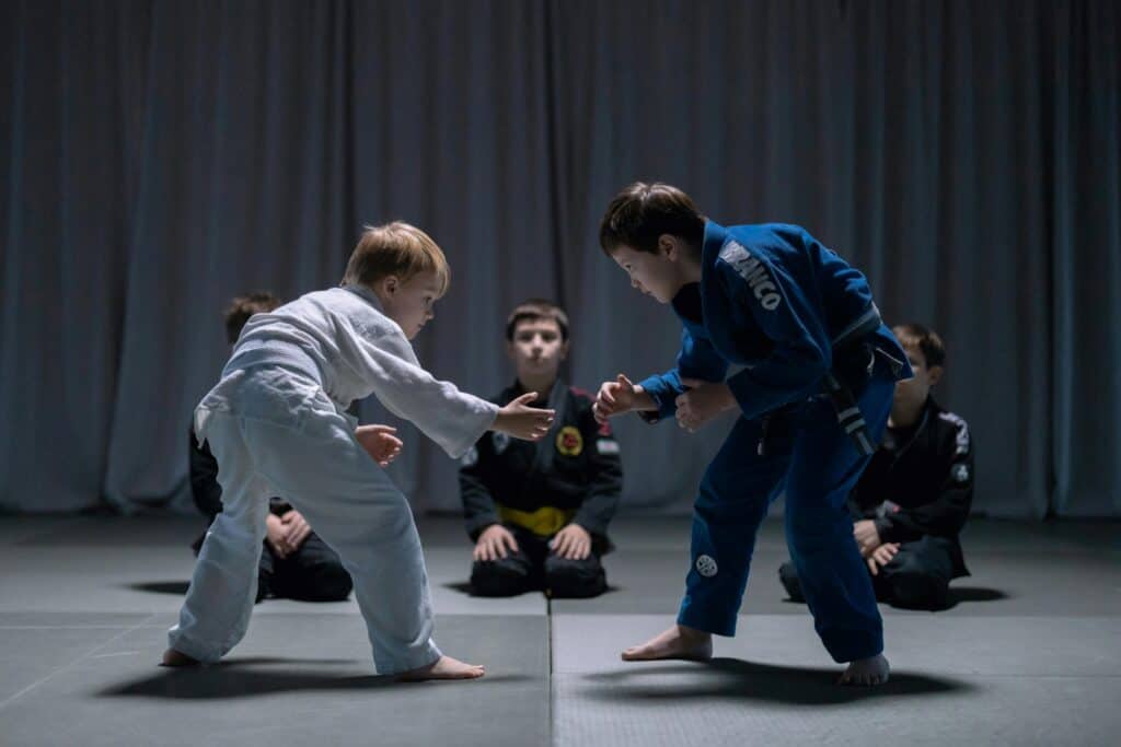 Children are practising martial arts