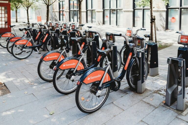 Santander bikes for rent in the concept of 'how to use Hounslow's public transport'.