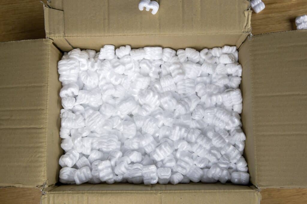 Cardboard filled with packing foams